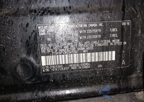 2019 Toyota Rav4 Xle Premium из США, поврежденный, VIN 2T3A1RFV3KC047290